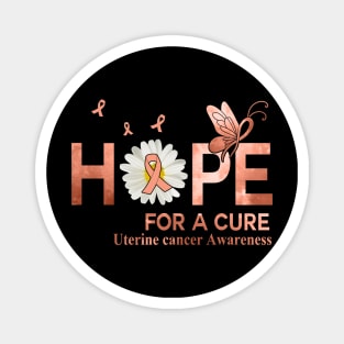 Hope For A Cure Butterfly Flower Uterine cancer Magnet